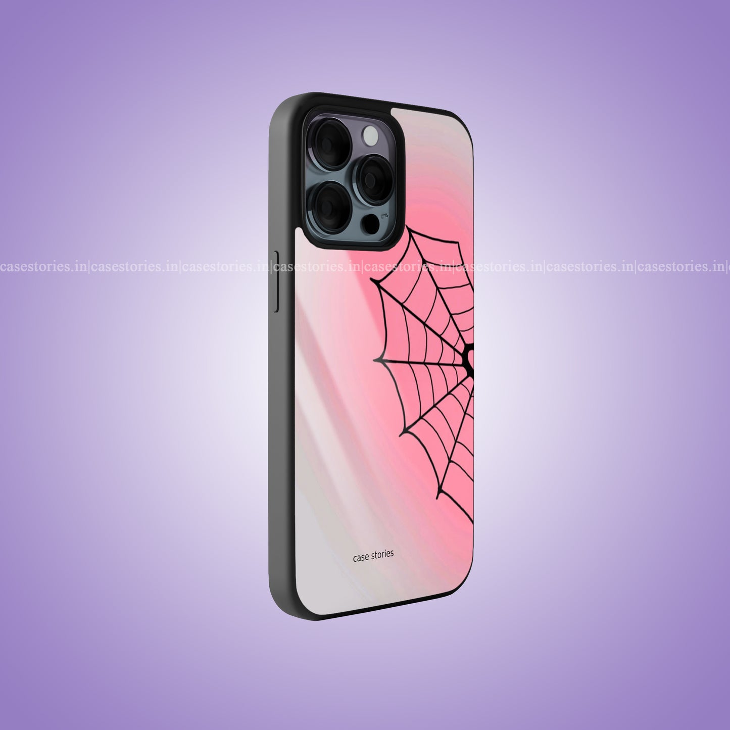 Pink Web Of Love Couple Premium Glossy Phone Case