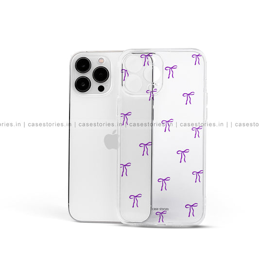 Purple Bow Transparent Mobile Cover