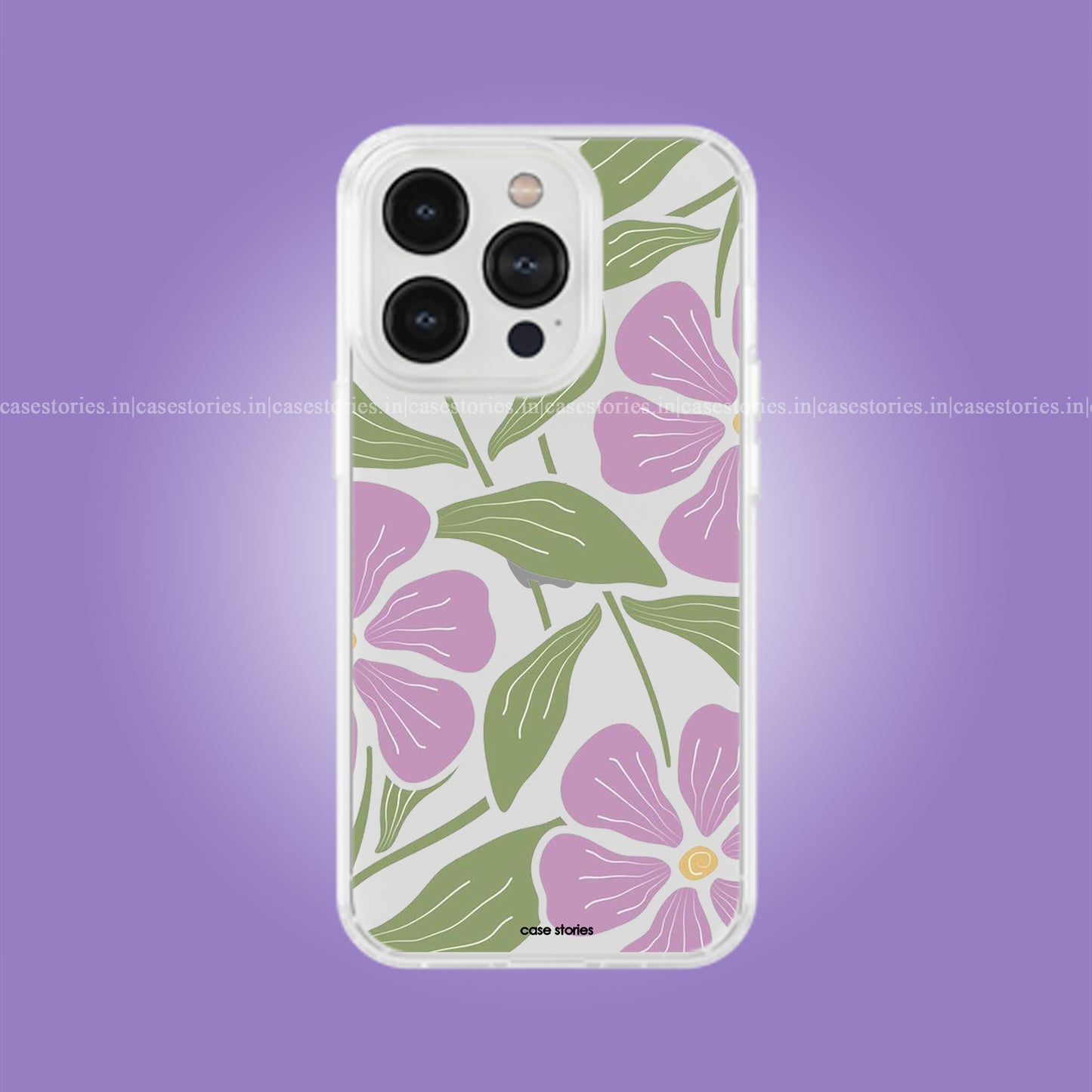 Purple Florel Clear Soft Case