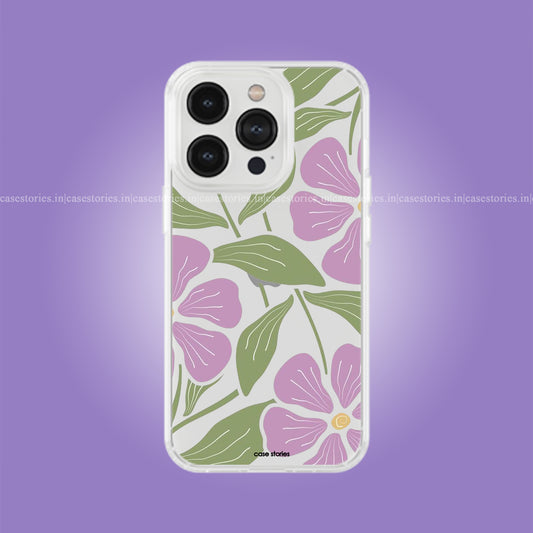 Purple Florel Clear Soft Case