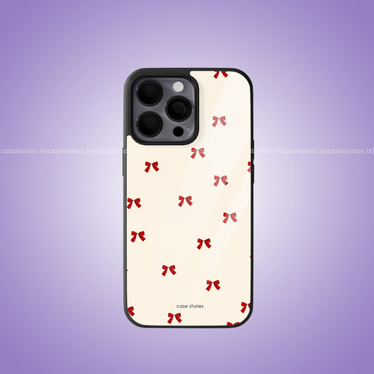 Ribbon Bow Pattern Aesthetic Premium Glossy Phone Case