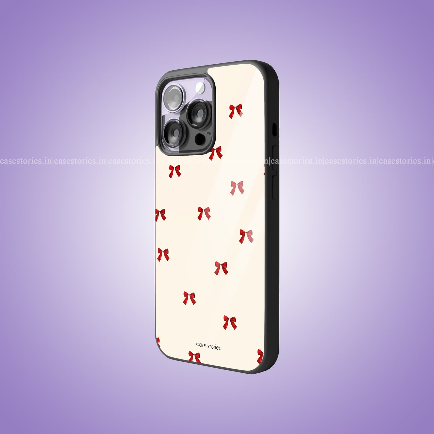 Ribbon Bow Pattern Aesthetic Premium Glossy Phone Case