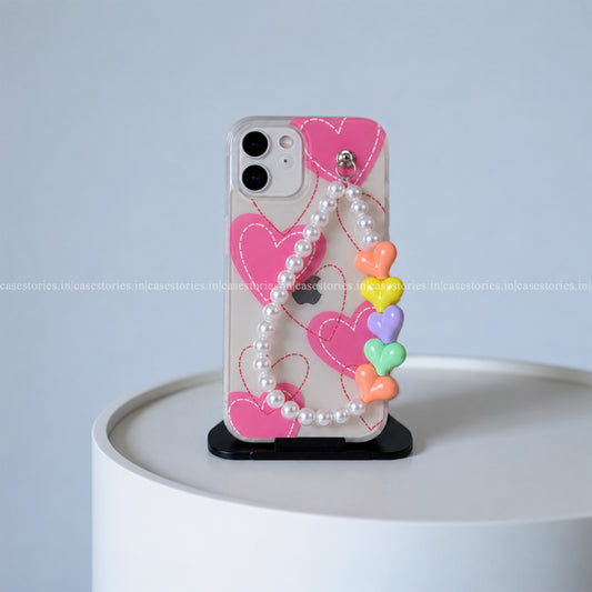 Sweetheart pink Bloom Case Transparent Mobile Cover
