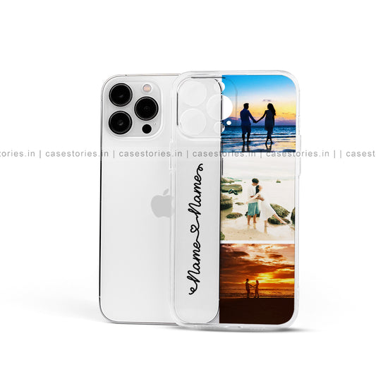 Three Pictures Polaroid Name Transparent Mobile Cover