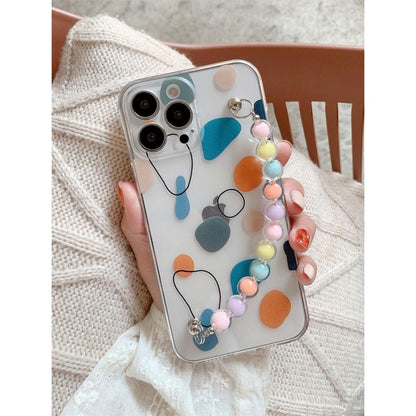 Aesthetic Doodles Transparent Pearl Chain Mobile Cover