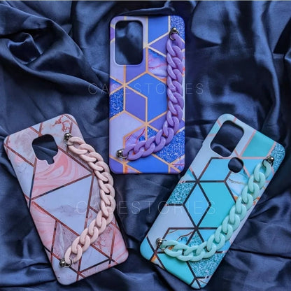Pink, Purple & Blue Geometric Pattern Normal Chain Mobile Cover