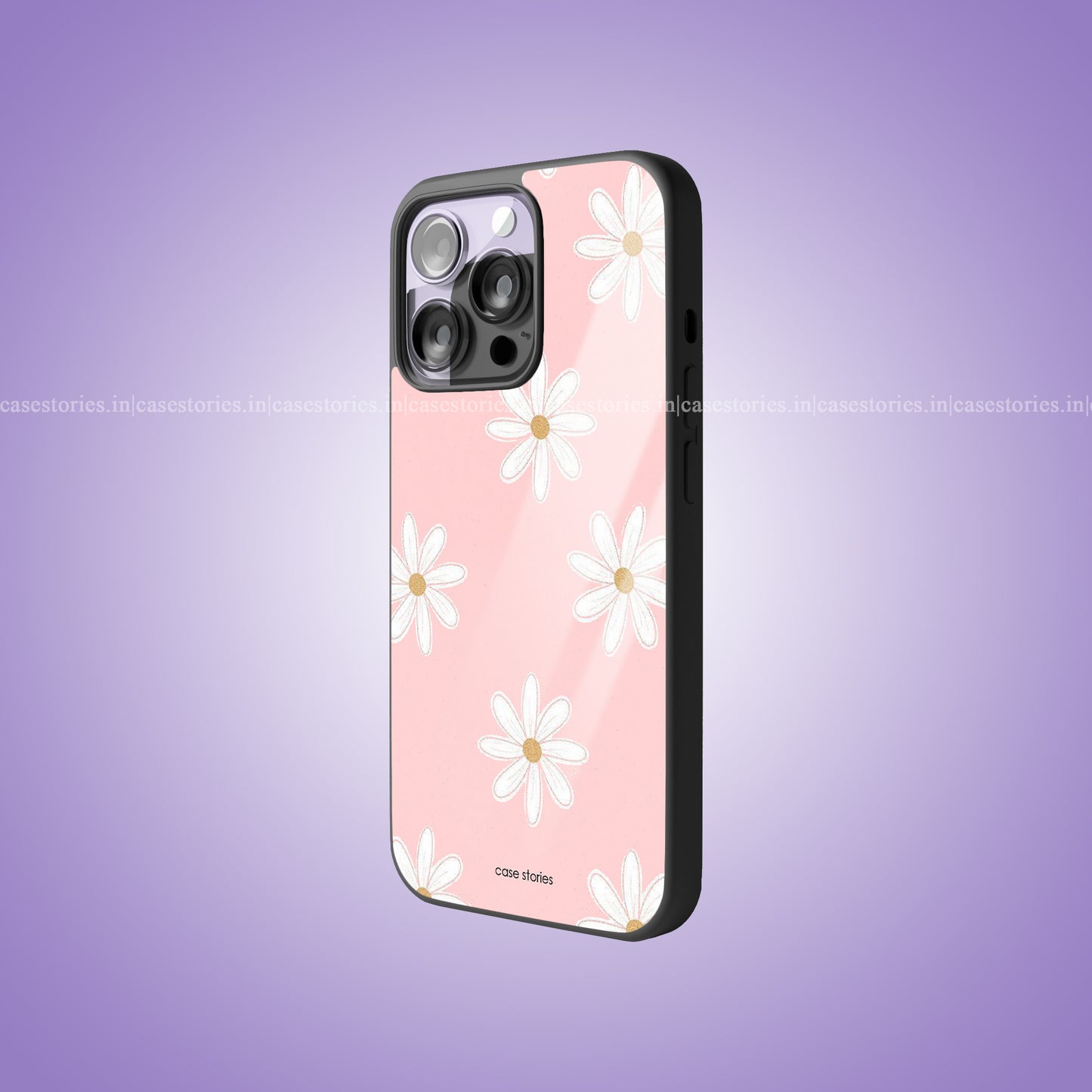 White Daisy Flowers Premium Glossy Phone Case